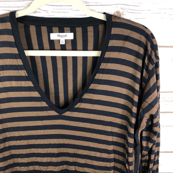 Madewell Anthem stripe oversized split sides top - Picture 4 of 8
